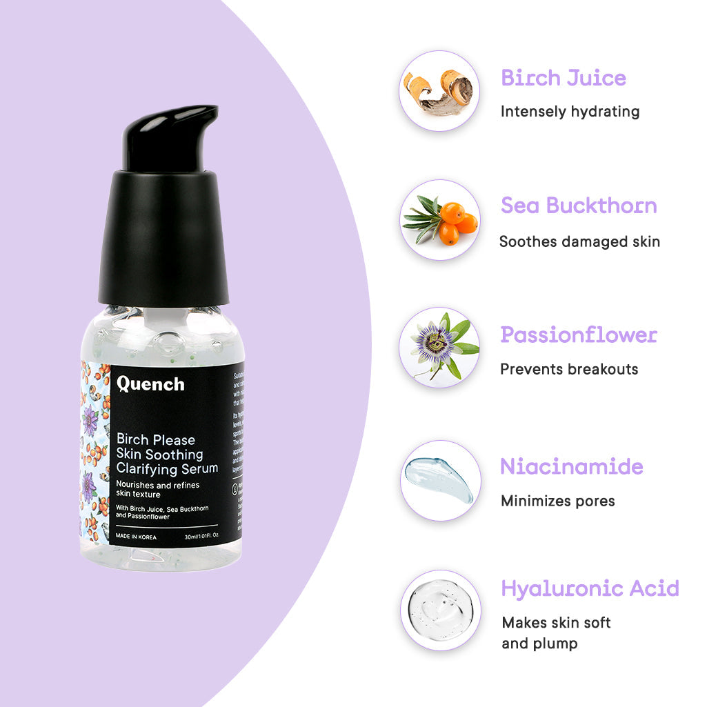 Quench Botanics Birch Please Skin Soothing Clarifying Serum - Distacart