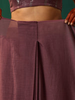 Thumbnail for trueBrowns Mauve Cotton Silver Lurex Striped Ready to Wear Saree - Distacart