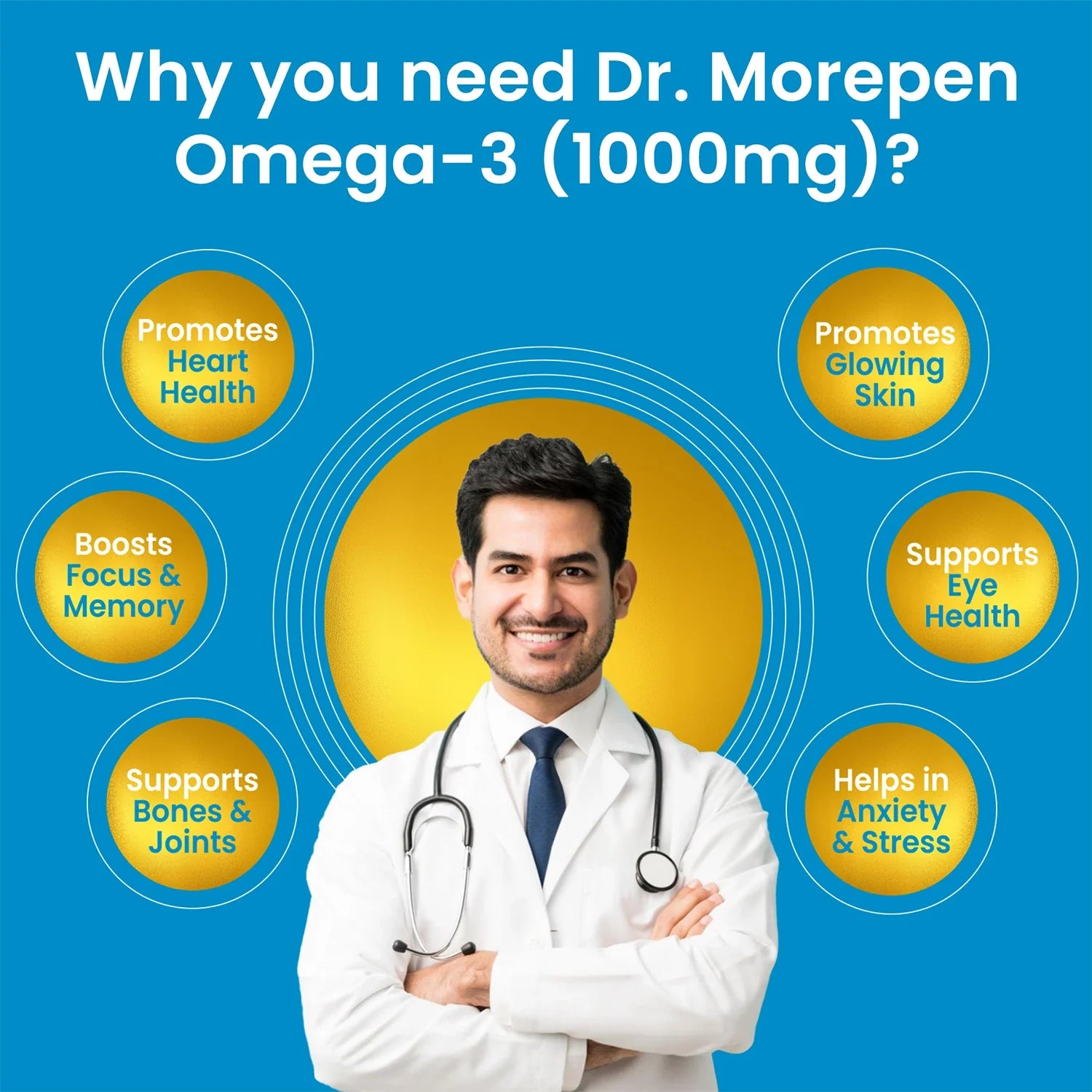Dr. Morepen Omega-3 Deep Sea Fish Oil 1000Mg + Weight Gainer