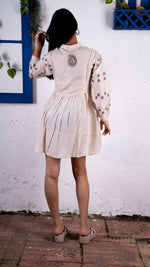 Thumbnail for Noroke Silk Embroidered Tunic - Off white - Distacart