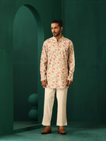 Thumbnail for trueBrowns Men's Pink Floral Cotton Printed Co-ord Set - Distacart