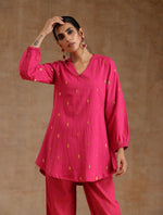 Thumbnail for trueBrowns Pink Gold Cotton Short Co-Ord Set - Distacart