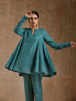 Thumbnail for trueBrowns Deep Sea Gold Cotton Flared Co-Ord Set - Distacart