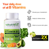 Thumbnail for Health Veda Organics Plant Based Vitamin B-12 Capsules