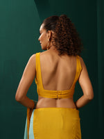 Thumbnail for trueBrowns Mustard Muslin Silk Scoop Neck Sleeveless Blouse - Distacart