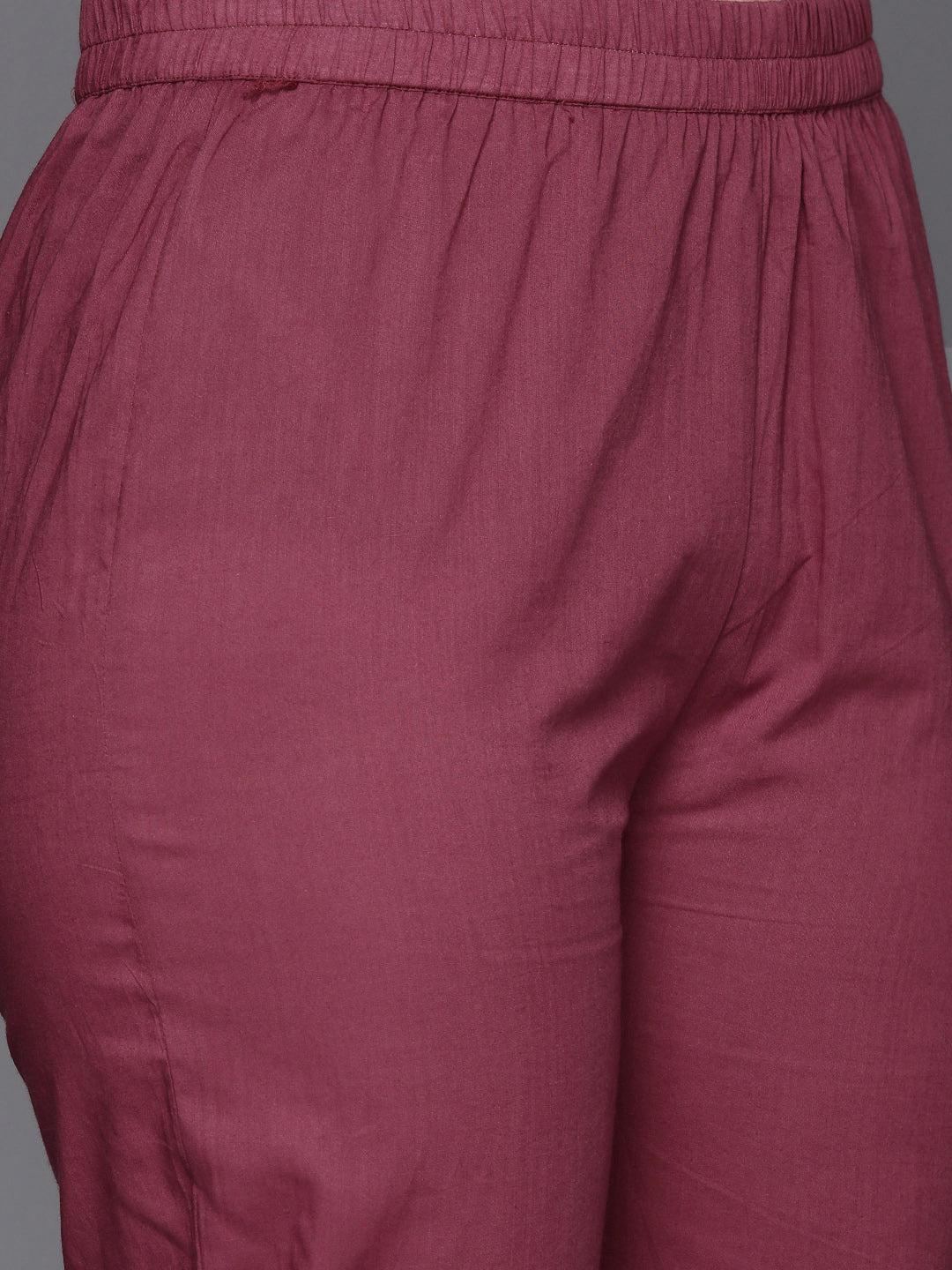Varanga Women Pure Muslin Maroon Floral Printed Kurta Paired With Tonal Bottom And Organza Dupatta - Distacart