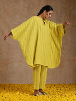 Thumbnail for trueBrowns Lime Gold Cotton Oversized Round Co-Ord Set - Distacart