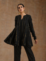 Thumbnail for trueBrowns Black Gold Cotton Flared Co-Ord Set - Distacart