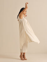 Thumbnail for trueBrowns Off-White Sleeveless Kurta Pant Set - Distacart