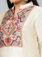 Thumbnail for Sztori Plus Size Ethnic Motifs Printed Mandarin Collar Straight Kurta with Palazzos - Distacart