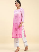 Thumbnail for HOUSE OF KARI Floral Chikankari Embroidered Kurta - Distacart