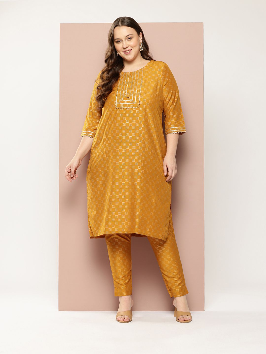 Sztori Plus Size Printed Gotta Patti Kurta - Distacart