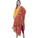 Thumbnail for A R Silk Women's Multi Embroidery Chiffon Red Dupattas and Chunnis