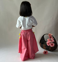 Thumbnail for ArthLife Pink White Cycle Embroidered Co-Ord Set - Distacart