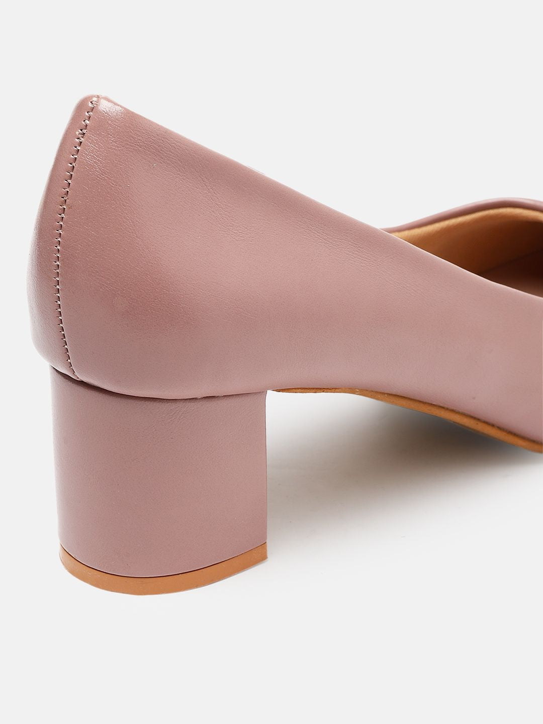 ELLE Mauve Solid Block Pumps