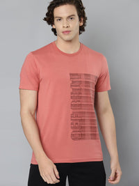 Thumbnail for Alcis Men Pink Typography Printed Slim Fit Running T-shirt - Distacart