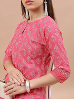 Thumbnail for Vishudh Floral Printed Pure Cotton Regular Kurta with Palazzos - Distacart
