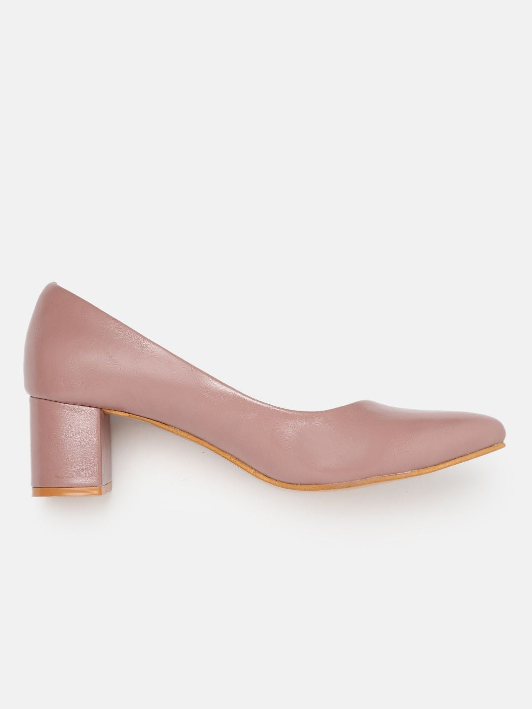 ELLE Mauve Solid Block Pumps