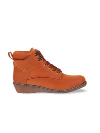 Thumbnail for Roadster The Lifestyle Co. Women Tan Brown Mid Top Wedges Regular Boots