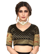 Thumbnail for Vamika white & black Printed Art Silk Saree - Distacart