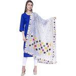 Thumbnail for A R SILK White Color Multi rasgulla Silk Dupattas and Chunnis