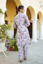 Thumbnail for Vaasva Women Lavender Muslin Printed Shirt & Pant Set - Distacart