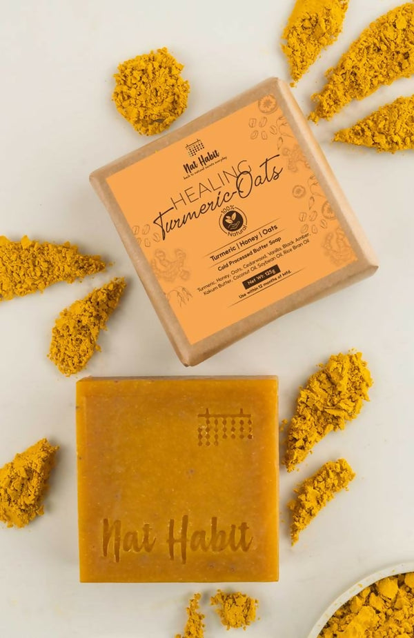 Nat Habit Cold Processed Healing Turmeric-Oats Soap - Distacart