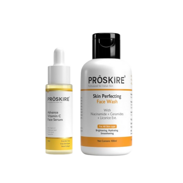Proskire Advance Vitamin C Serum with Skin Perfecting Face Wash Combo - Distacart