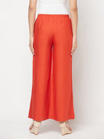 Thumbnail for Aniyah Rayon Flared Slip-On Rust Color Palazzo