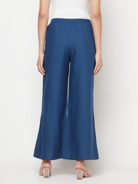 Thumbnail for Aniyah Rayon Flared Slip-On Blue Palazzo