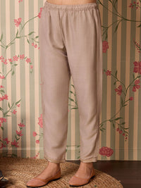 Thumbnail for Ode by House of Pataudi Yoke Design Regular Thread Work Kurta with Trousers & With Dupatta