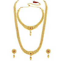 Thumbnail for 18K Gold Plated Traditional Style Choker Necklace Jewellery Set for Women/Girls - Wahe Jewels