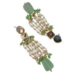 Thumbnail for Tehzeeb Creations Back Meenakari Gold-Polished Square Shape Tika Earring Jewellery Set Uncut Kundan Big Faux Kundan Dibbi Kundan Choker Necklace Set - Distacart