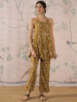 Thumbnail for InWeave Dark Yellow Ethnic Halter Strappy Set - Distacart