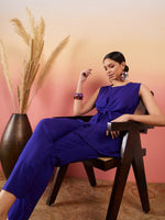 Thumbnail for InWeave Blue 3 Piece Co Ord Set With Belt - Distacart