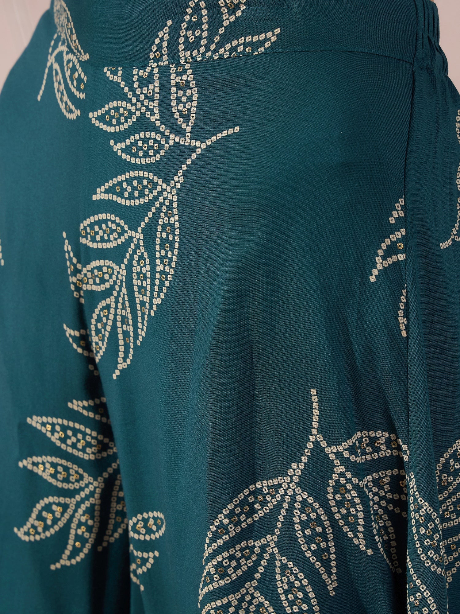 InWeave Dark Teal Leaf Mandarin Kurta Set - Distacart