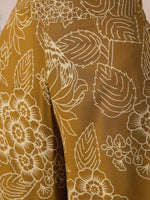 Thumbnail for InWeave Dark Yellow Rose Leaf Mandarin Kurta Set - Distacart