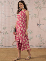 Thumbnail for InWeave Punch Pink Beige Kurta Set - Distacart