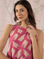 Thumbnail for InWeave Punch Pink Beige Kurta Set - Distacart