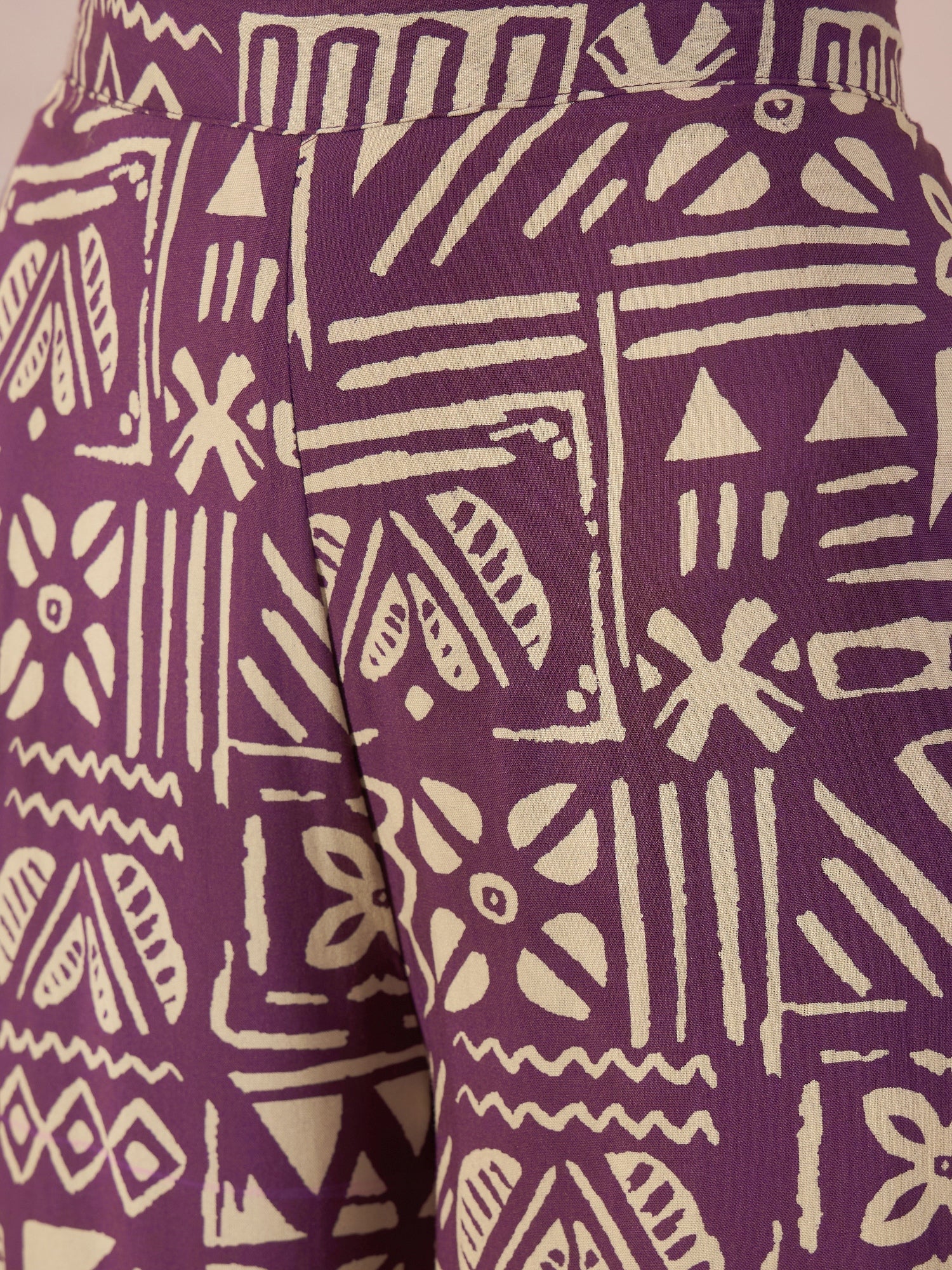 InWeave Dusty Mauve Ethnic Flared Kurta Set - Distacart