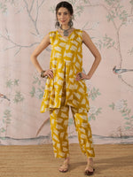 Thumbnail for InWeave Honey Yellow Beige Slit Kurta Set - Distacart
