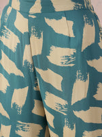 Thumbnail for InWeave Marin Teal Beige Slit Kurta Set - Distacart