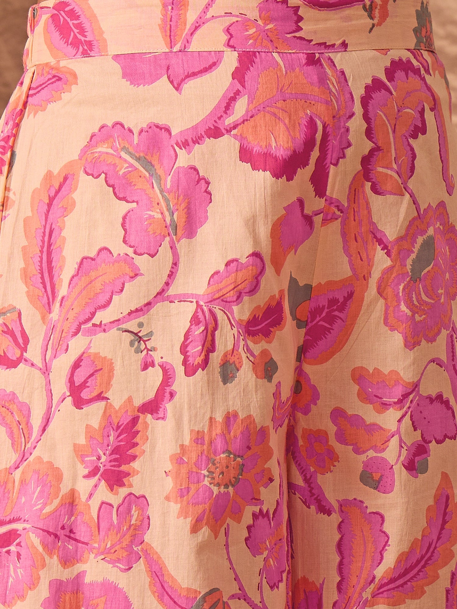InWeave Light Peach Big V-Flared Kurta Set - Distacart