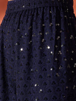 Thumbnail for InWeave Blue Chikankari Short Kurta Set - Distacart