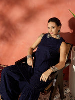 Thumbnail for InWeave Blue Chikankari Short Kurta Set - Distacart