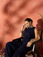 Thumbnail for InWeave Blue Chikankari Short Kurta Set - Distacart