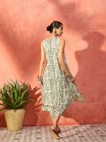 Thumbnail for InWeave Sea Green Ethnic Window Floral Short Palazzo Kurta Set - Distacart