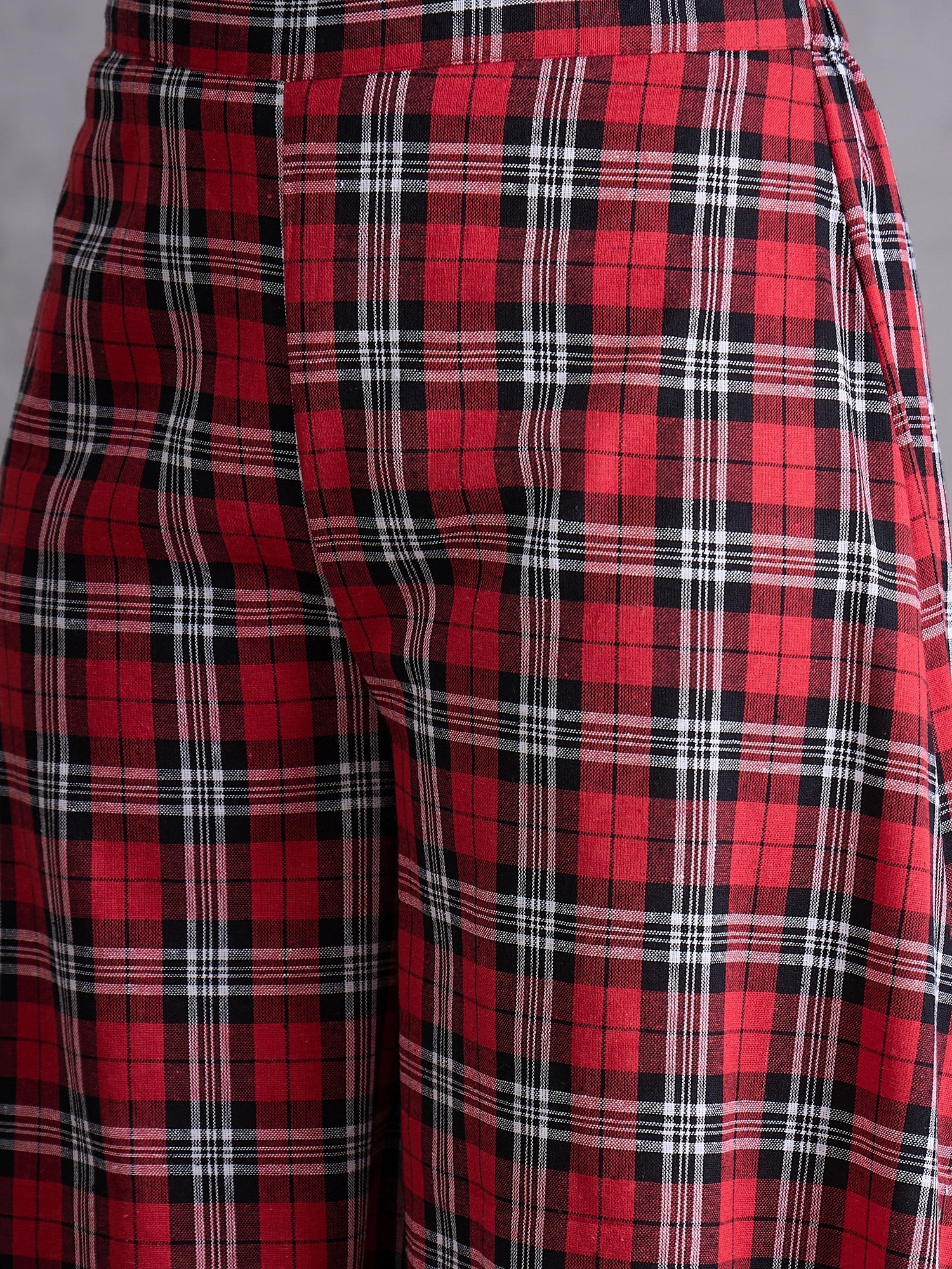 InWeave Red Black Check Kurta Set - Distacart