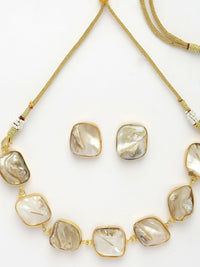 Thumbnail for NVR Women's Gold-Plated Mother of Pearl Handcrafted Jewellery Set - Distacart