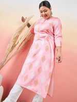 Thumbnail for Sztori Ethnic Motifs Printed Keyhole Neck Straight Kurta With Trouser - Distacart